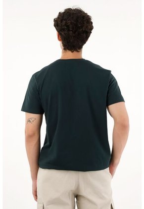 Camiseta Manga Corta Verde Para Hombre