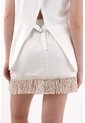 Tennis Falda Corta Con Fleco Y Bordados Crudo Para Mujer de Tennis