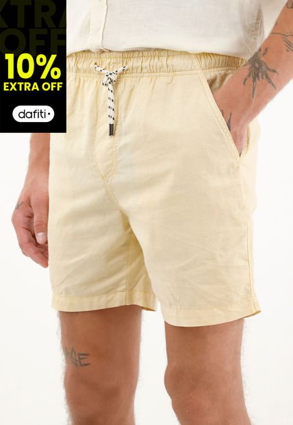 Bermuda Amarilla Con Cordón Ajustable Para Hombre