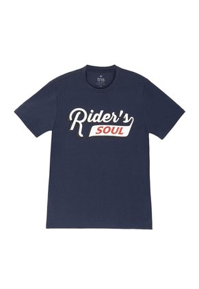 Camiseta Azul Estampada Para Hombre
