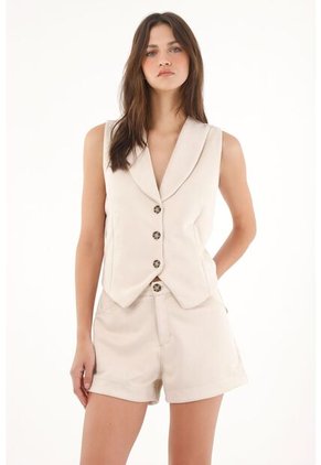 Tennis Chaleco En Tela Suede Crudo Para Mujer