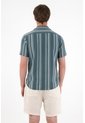Tennis Camisa Tipo Bowling A Rayas De Ajuste Cómodo Para Hombre De Silueta Ajustada de Tennis