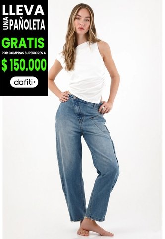 Tennis Jean Horseshoe Con Jota Diagonal Azul Para Mujer Tennis