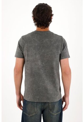 Tennis Camiseta Básica Con Efecto Desgastado Gris Para Hombre