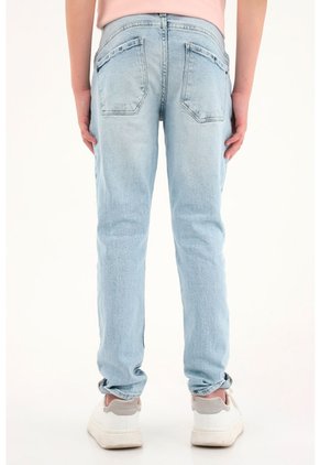 Jean Slim Tono Acid Wash Claro Para Niño
