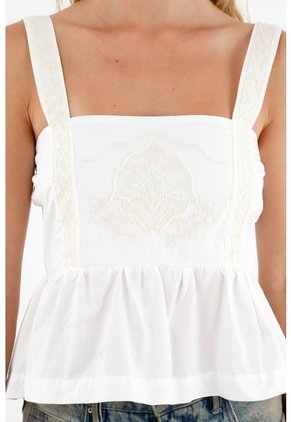 Tennis Camisa Crudo Con Escote Recto Para Mujer