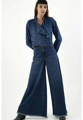 Chaqueta Azul En Denim Para Mujer