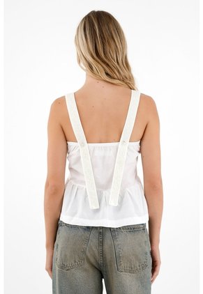 Tennis Camisa Crudo Con Escote Recto Para Mujer
