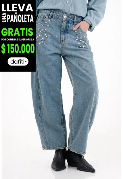 Tennis Jean Nudy Tono Medio Azul De Silueta Ajustada Para Hombre
