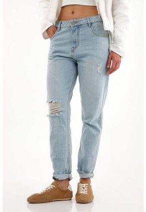 Tennis Jean Azul Con Rotos Localizados Para Mujer