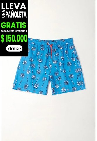 Tennis Pantaloneta De Baño Estampado Palmeras Para Hombre Tennis