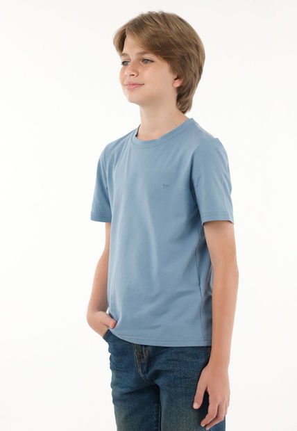 Camiseta Azul Con Estampado En Alta Densidad Para Niño