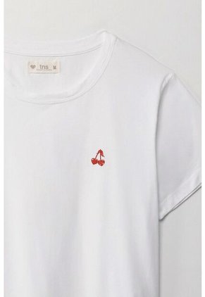 Tennis Camiseta Con Estampado En Punto Corazón Blanca Para Mujer