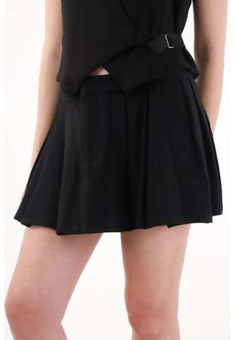 Tennis Falda Corta Con Tablas Negra Para Mujer Tennis