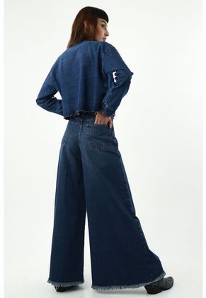 Chaqueta Azul En Denim Para Mujer