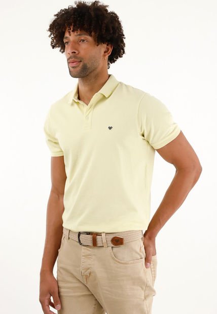 Polo Amarilla Licrada Para Hombre