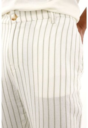 Pantalón Verde Con Diseño A Rayas Para Hombre