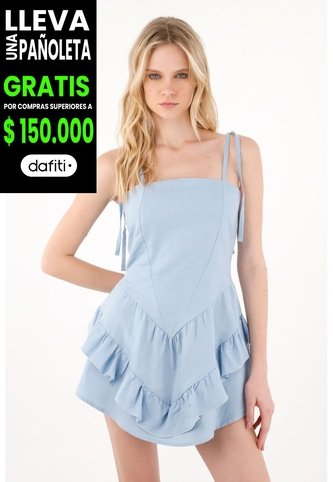 Tennis Vestido Corto Tipo Corsé Azul Para Mujer Tennis