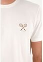Tennis Camiseta Para Hombre Algodón Blanco Regular Con Gráfico de Tennis