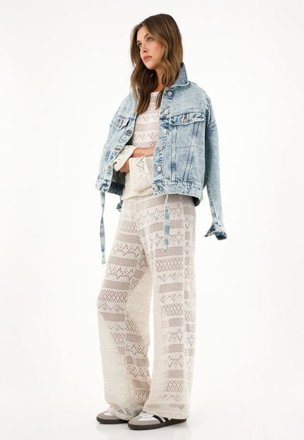 Buzo Crudo Con Diseño Tipo Crochet Para Mujer