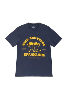 Camiseta Básica Azul Para Hombre