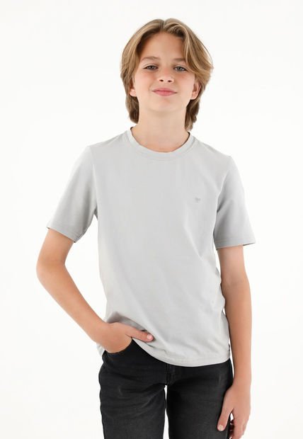 Camiseta Gris Manga Corta Para Niño