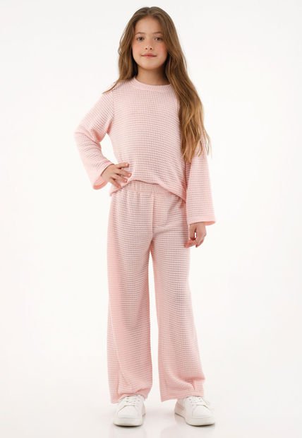 Buzo De Diseño Cerrado Rosado Para Niña