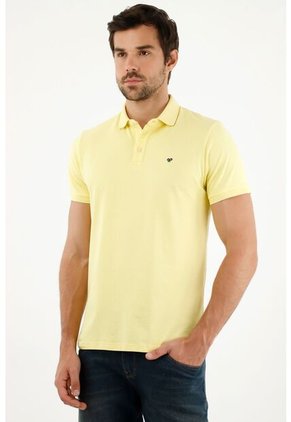 Tennis Polo Amarilla Lycra-Algodón Para Hombre