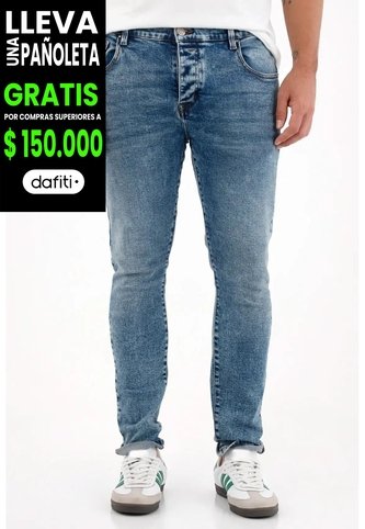Tennis Jean Skinny Con Arrugas 3D Azul Para Hombre Tennis