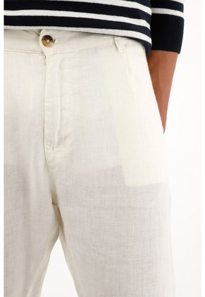 Tennis Pantalón Tipo Chino Crudo En Lino 100% Para Hombre