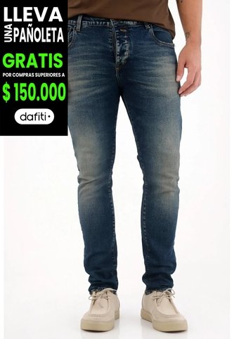Tennis Jean Skinny Con Desgastes Azul Para Hombre Tennis