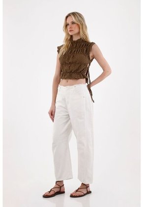 Tennis Jean Horseshoe Con Desflecado Crudo Para Mujer