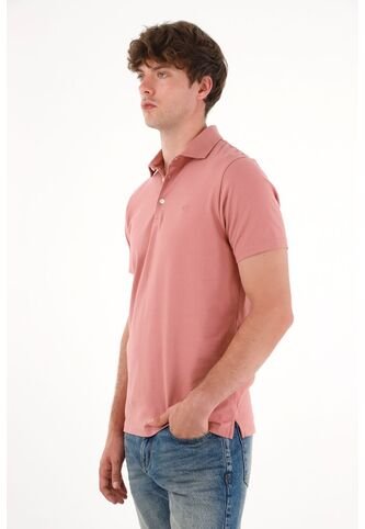 Polo Con Raqueta Bordada Roja Para Hombre Tennis