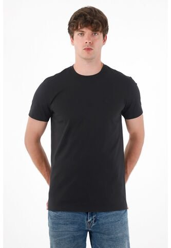 Tennis Camiseta Manga Corta En 100% Algodón Negra Para Hombre Tennis
