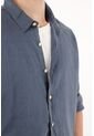 Tennis Camisa Azul Manga Larga 100% Lino Para Hombre de Tennis