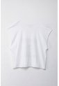 Tennis Camiseta Boxy Fit Manga Sisa Blanca Para Mujer de Tennis