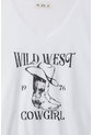 Tennis Camiseta Boxy Fit Manga Sisa Blanca Para Mujer de Tennis