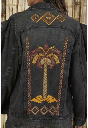 Chaqueta De Jean Negra Para Mujer