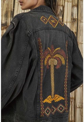 Chaqueta De Jean Negra Para Mujer