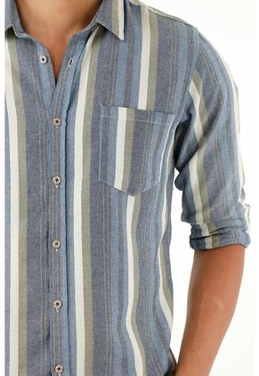 Tennis Camisa Manga Larga A Rayas De Color Para Hombre