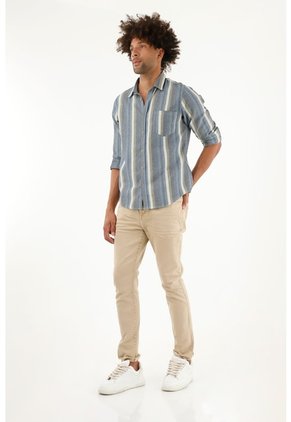 Tennis Camisa Manga Larga A Rayas De Color Para Hombre