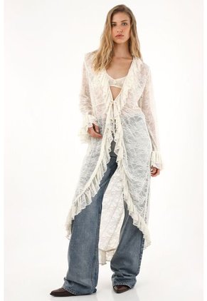 Tennis Kimono Largo En Encaje Con Boleros Para Mujer