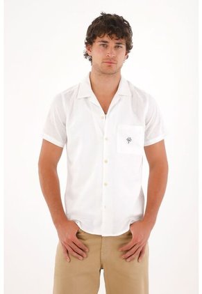 Tennis Camisa En 100% Lino Blanca Para Hombre