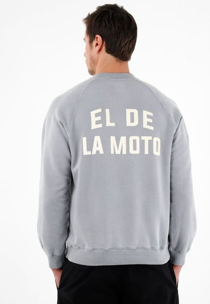 Buzo Azul Con Estampado En Espalda Para Hombre