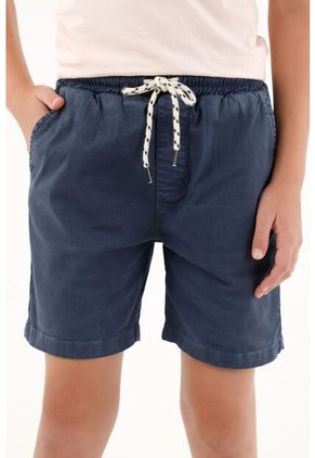 Bermuda Azul Con Pretina Elástica Para Niño