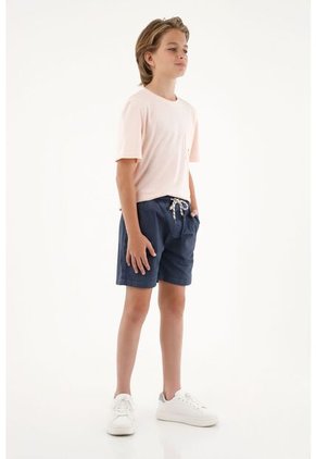 Bermuda Azul Con Pretina Elástica Para Niño