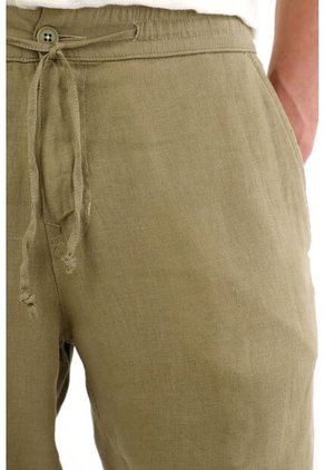 Tennis Pantalón Chino En 100% Lino Verde Para Hombre