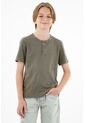 Camiseta Verde Cuello Redondo De Botones Para Niño de Tennis