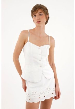 Tennis Camisa Blanca Tipo Corsé Para Mujer