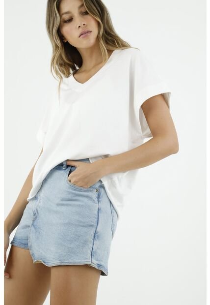 Camiseta Amplia Crudo Para Mujer